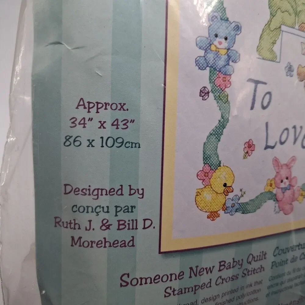 Dimensions Baby Hugs Stamped Cross Stitch Quilt Kit Someone New To  Love 72963